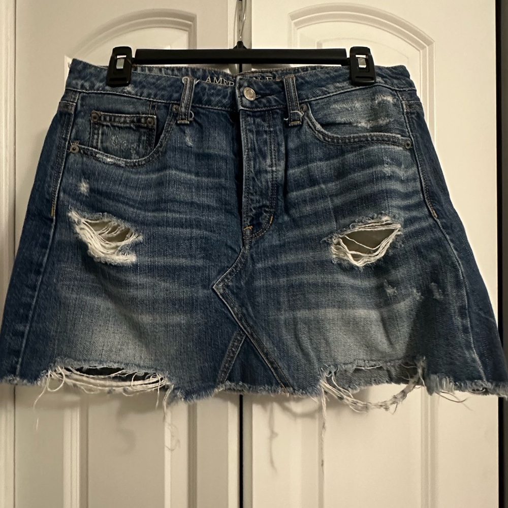 American Eagle Distressed Denim Skirt